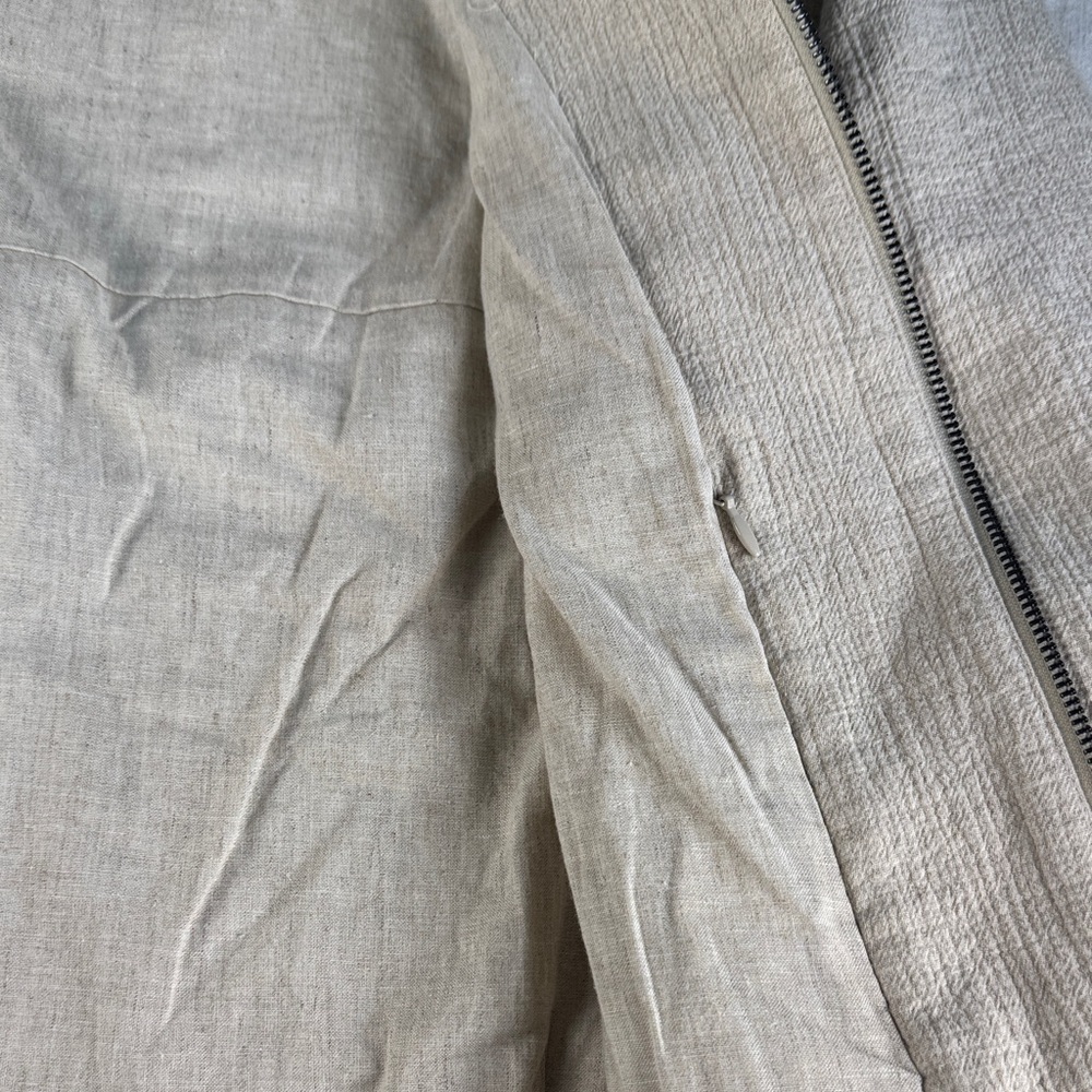 Banana Republic Bella Cotton Linen Light Tan Bomber Jacket XL - Picture 13 of 16